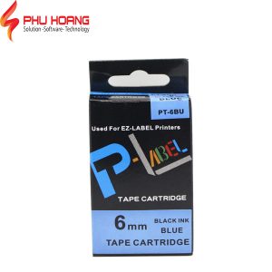 xanh duong 6m 3 NHÃN IN CASIO PT-6GN, CHỮ ĐEN NỀN XANH LÁ, KHỔ RỘNG 6MM