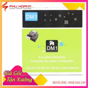 Băng in nhãn Dymo DM-40913 / S0720680 chữ đen nền trắng khổ rộng 9MM dài 7 mét, sử dụng cho máy Dymo LabelManager.