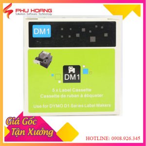 Nhan in DymoD1 6mm trang 43613 a Băng in nhãn Dymo DM-45808 chữ đen nền vàng khổ rộng 19MM dài 7 mét, sử dụng cho máy Dymo LabelManager.